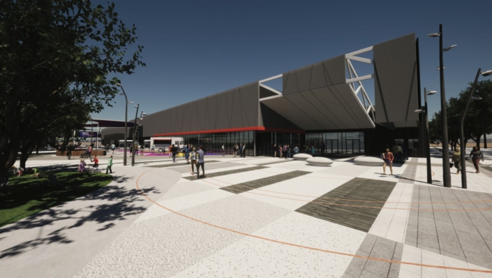 MG Sportsplex basketball building rendering